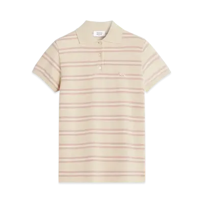 Maison Kitsune Baby Fox Patch Multi Stripe Polo Shirt "Paper/Pink Clay/Pale Pink"