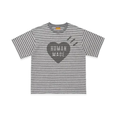 HUMAN MADE Heart Striped T-Shirt "Gray"
