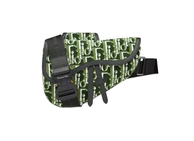 Dior Saddle Bags Oblique Tapestry & Grained Calfskin "Olive"