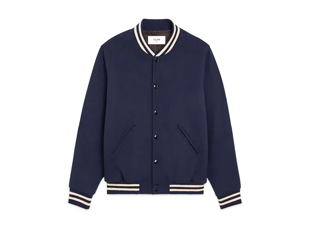 CELINE Loose Varsity-Style Jacket / Wool "Blue Navy"