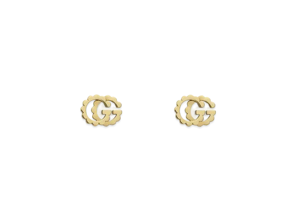 GUCCI Double G Yellow Gold Studs Earrings