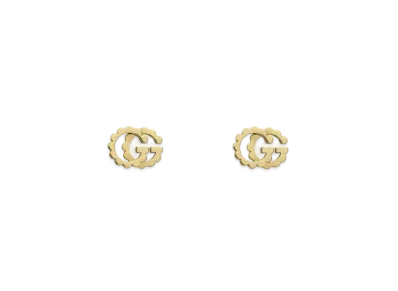 GUCCI Double G Yellow Gold Studs Earrings
