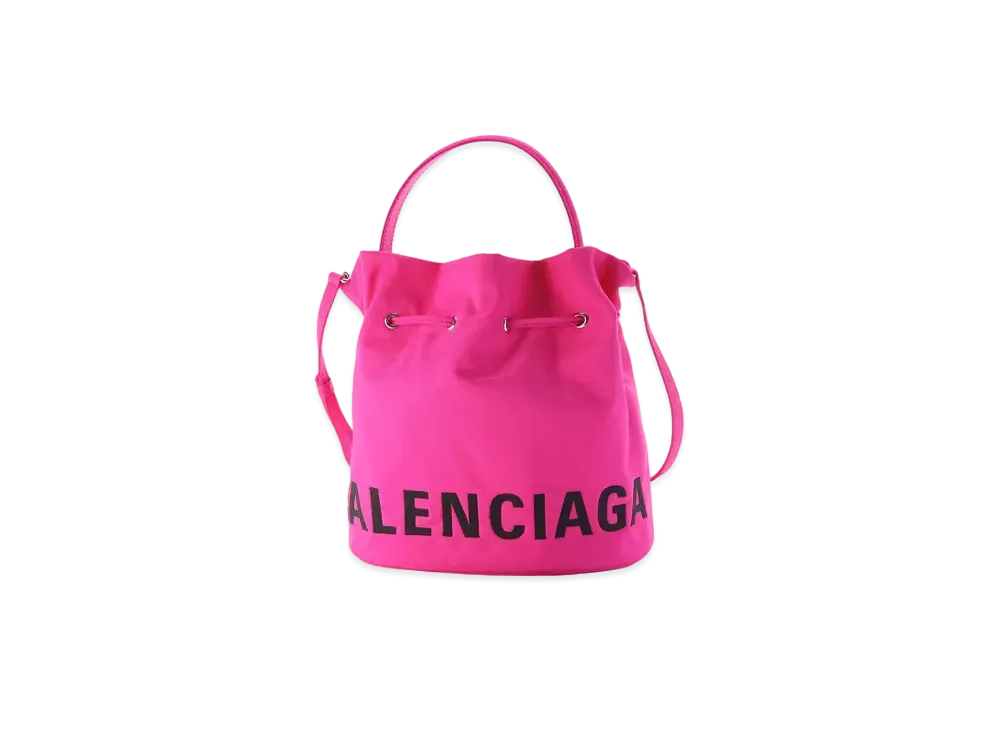 BALENCIAGA Women's Wheel XS Drawstring Bucket "Fuchsia"