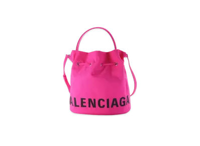 BALENCIAGA Women's Wheel XS Drawstring Bucket "Fuchsia"