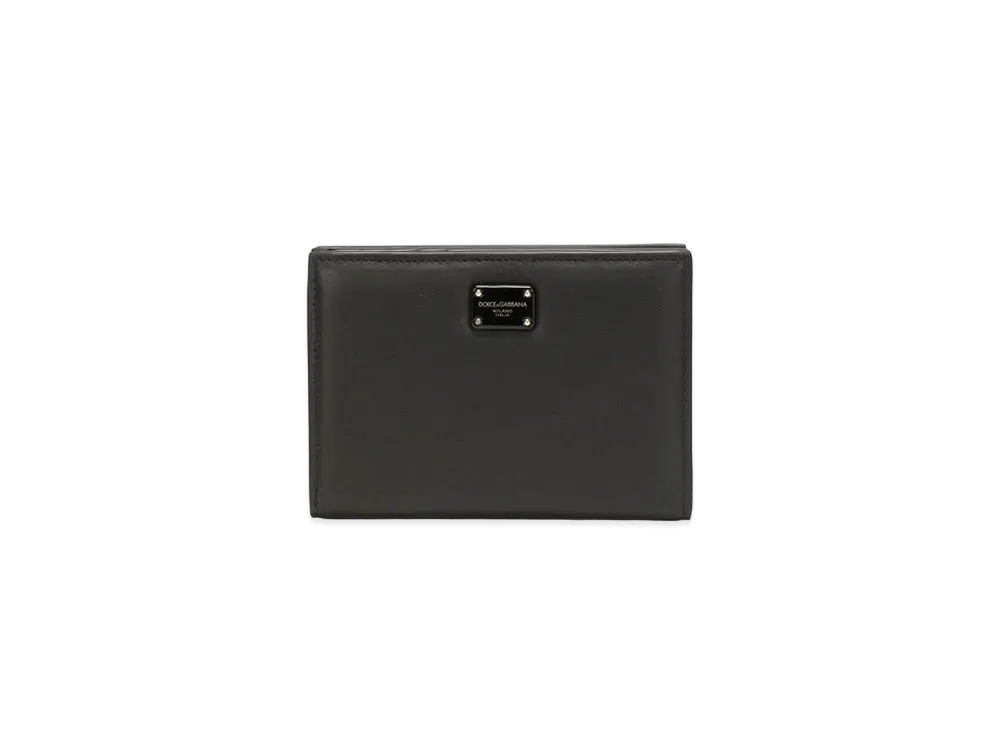 Dolce&Gabbana Wallet Small Calfskin Logo Plate "Black"