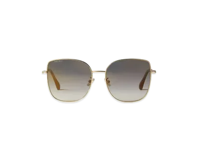 Jimmy Choo Fanny Gradient Lens And Square Frame Sunglasses With Swarovski Crystal "Gold Copper"