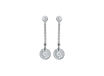 Hermes Gambade Earrings "White Gold/Four Diamonds"