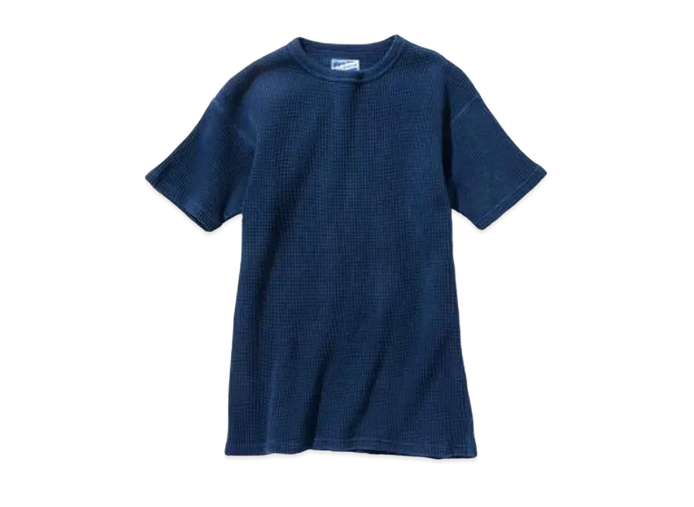 THE REAL McCOY'S TUBE KNIT THERMAL S/S (HAND DYED INDIGO) "Indigo"