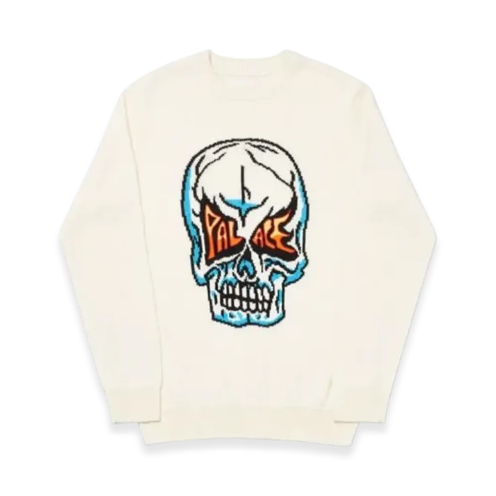 PALACE Skull Knit "White"