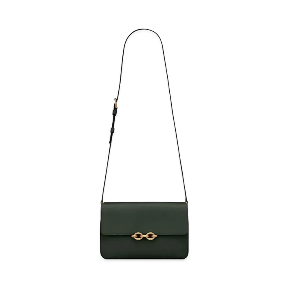 Saint Laurent Le Maillon Satchel In Smooth Leather "Dark Green"
