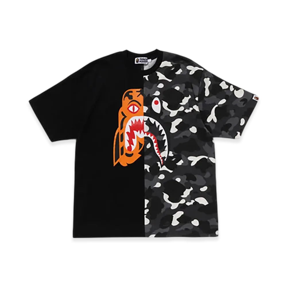 A BATHING APE City Camo Tiger Shark Relaxed Fit Tee "Black"