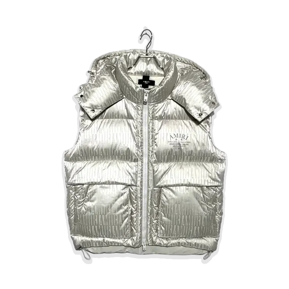 AMIRI Jacquard Down Gilet "White"