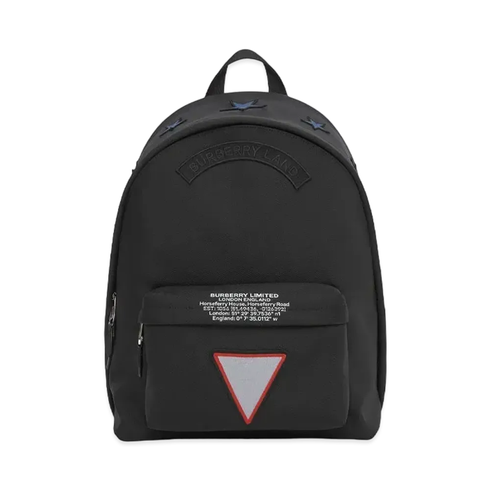 Burberry Badge Applique Nylon Backpack "Black"