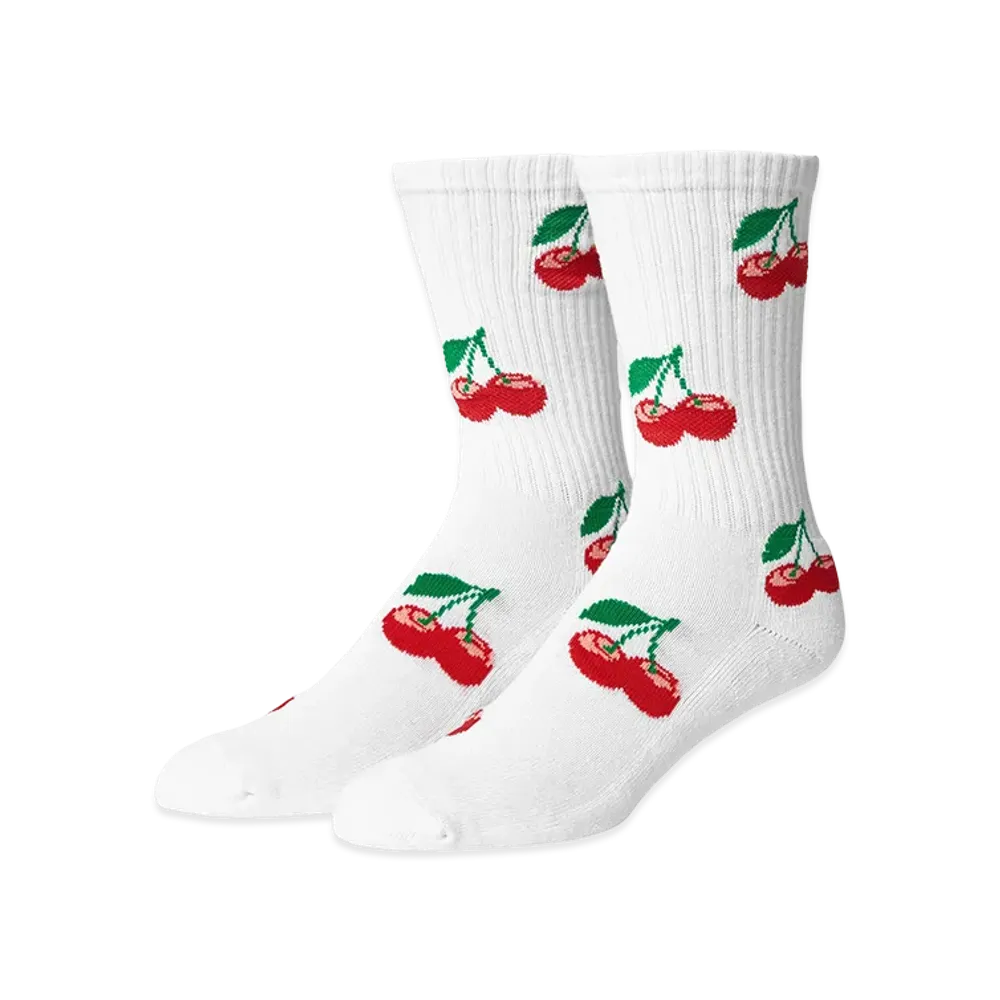 HUF Cherry Bomb Crew Socks "White"