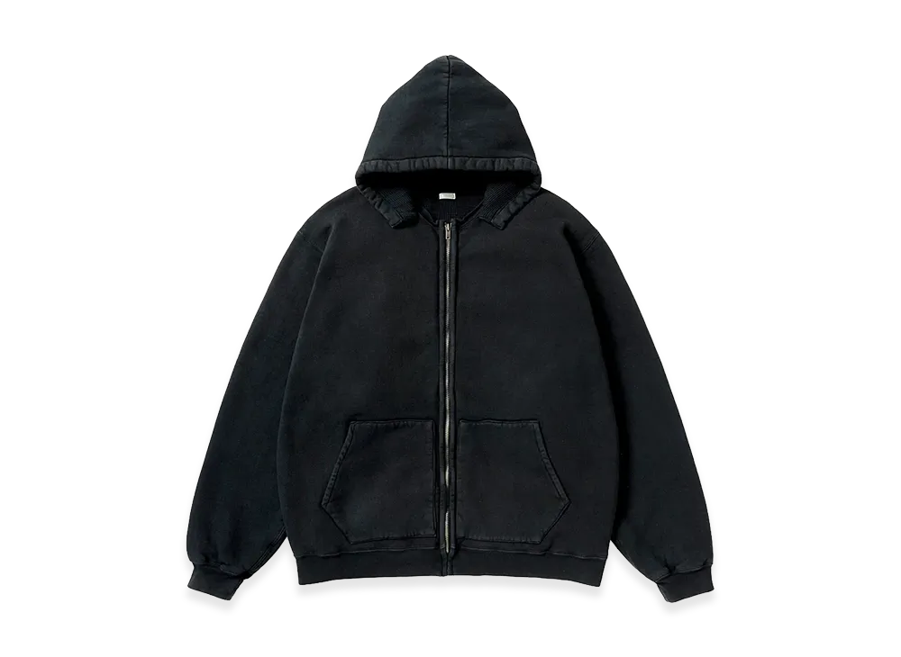 A.PRESSE Vintage Attached Hood Zip Parka "Black"