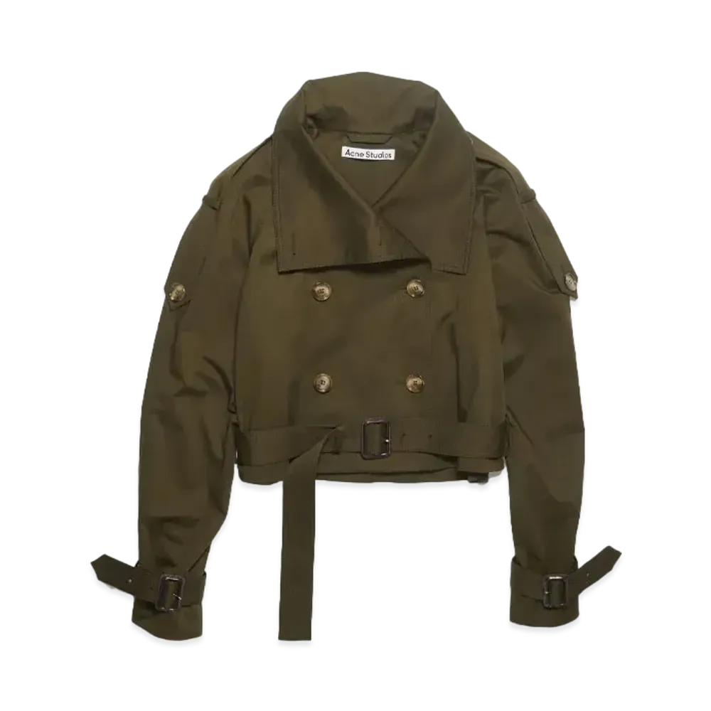 Acne Studios Double-Breasted Trench Jacket "Military Green"