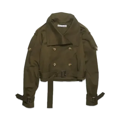 Acne Studios Double-Breasted Trench Jacket "Military Green"