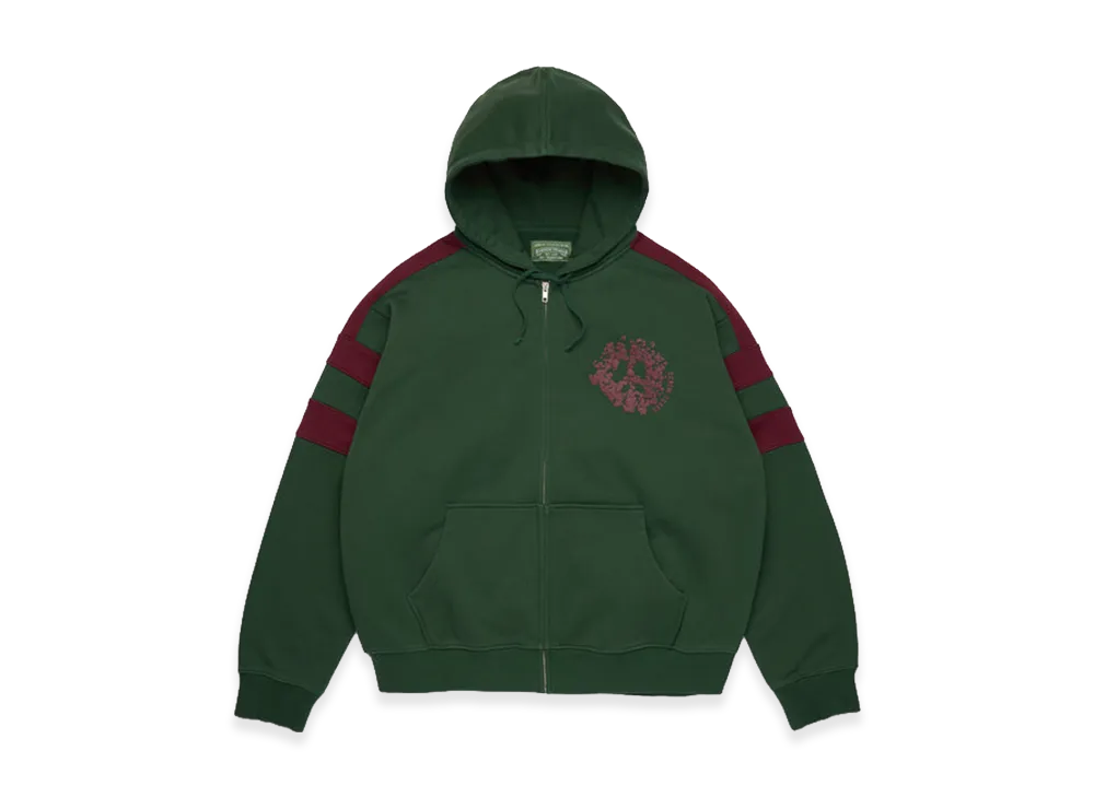 DENIM TEARS Denim U Paneled Zip Hoodie "Green"