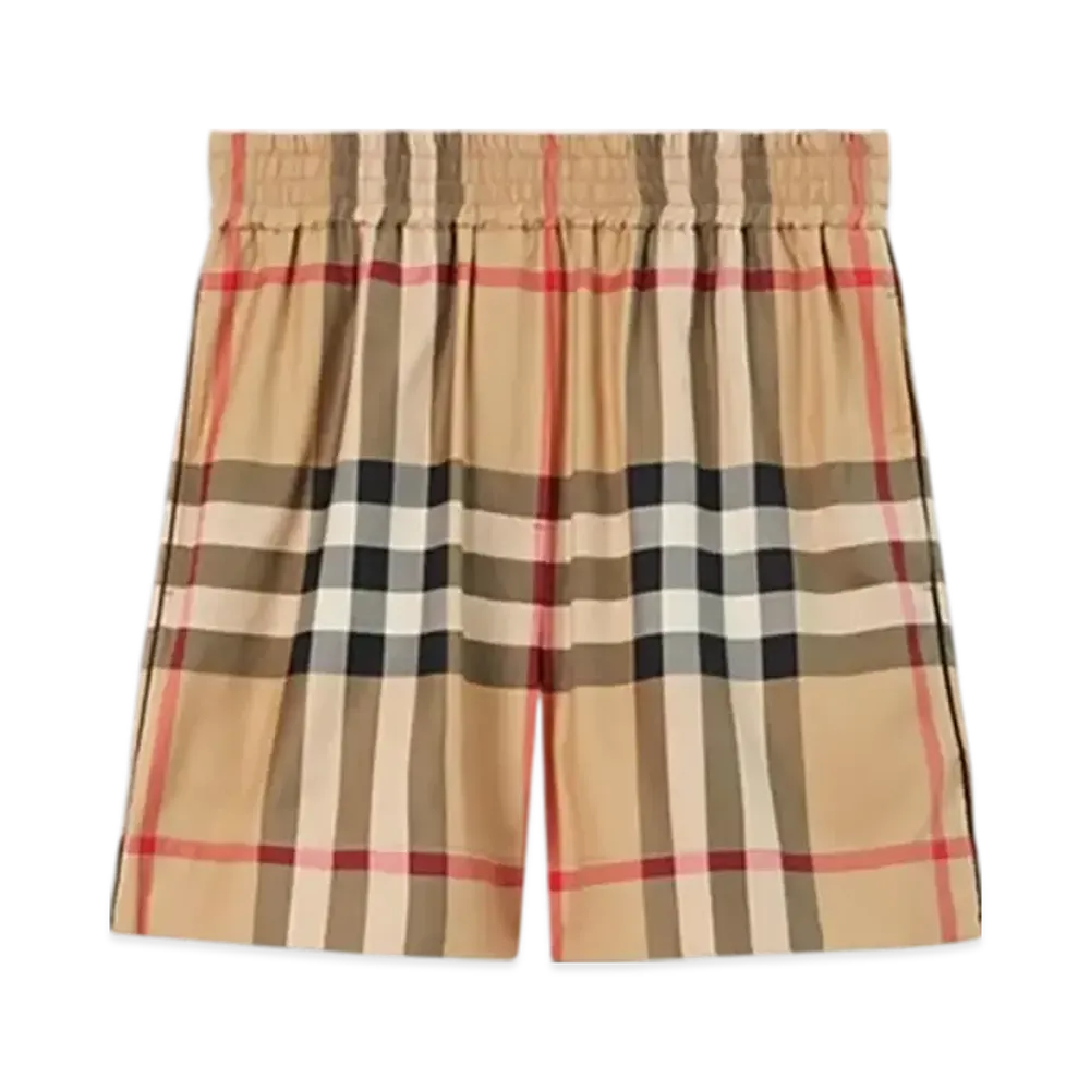 Burberry Check Cotton Shorts "Sand"