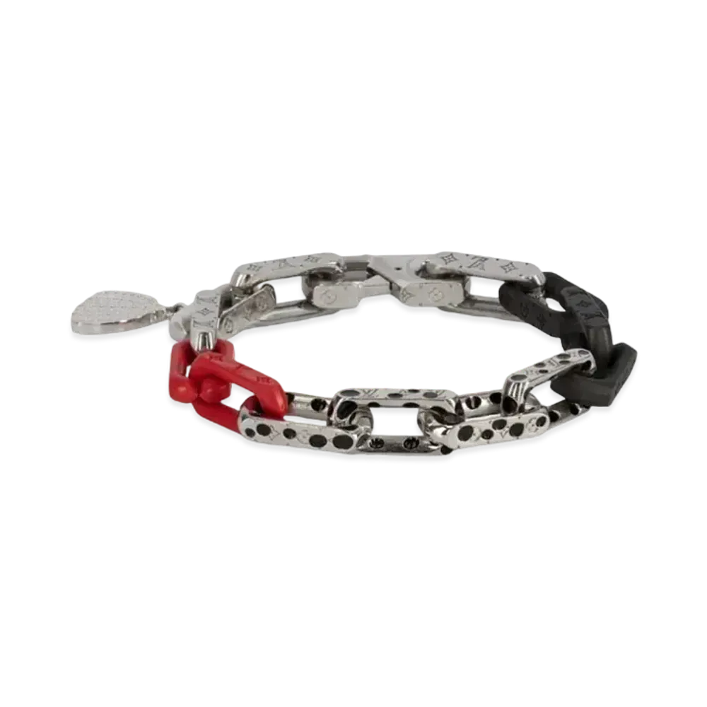 Louis Vuitton x Yayoi Kusama Monogram Chain Bracelet Infinity Dots "Rouge/Noir"