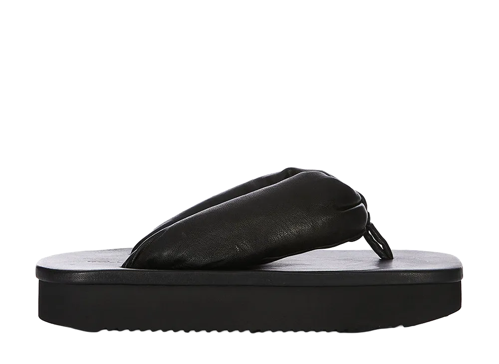 Rick Owens Women's SS26 Flip Flops Washed Lamb "Black"
