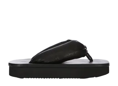 Rick Owens Women's SS26 Flip Flops Washed Lamb "Black"