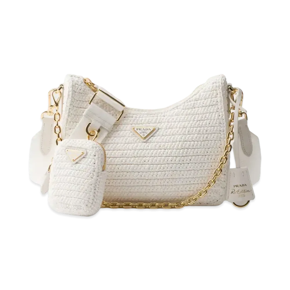 Prada Re-Edition 2005 Crochet Bag "White"
