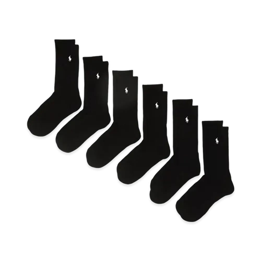 Polo Ralph Lauren 6 Pack Casual Crew Socks "Black"