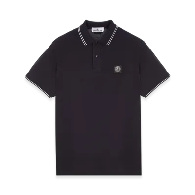 Stone Island 2SC18 Stretch Cotton Pique Short Sleeve Polo Shirt - 23SS "Navy Blue"