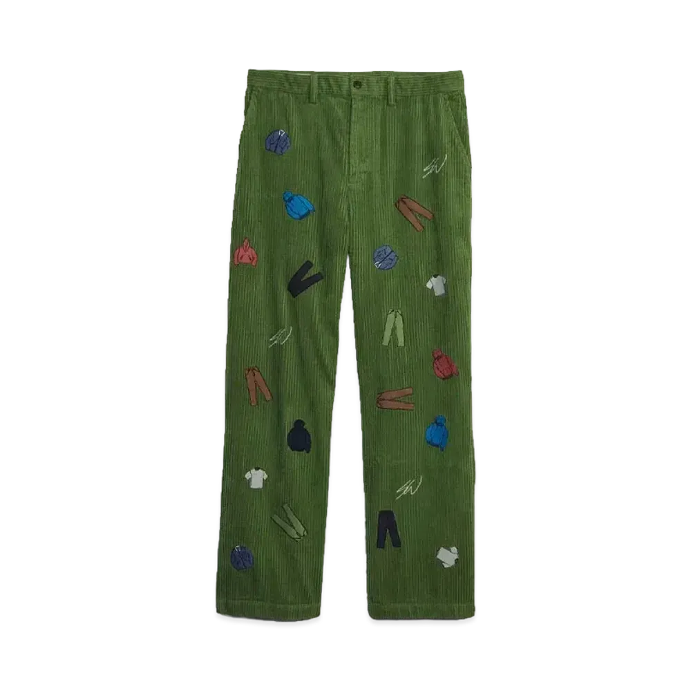 GAP X Sean Wotherspoon Embroidery Corduroy Pants "Bright Pesto"