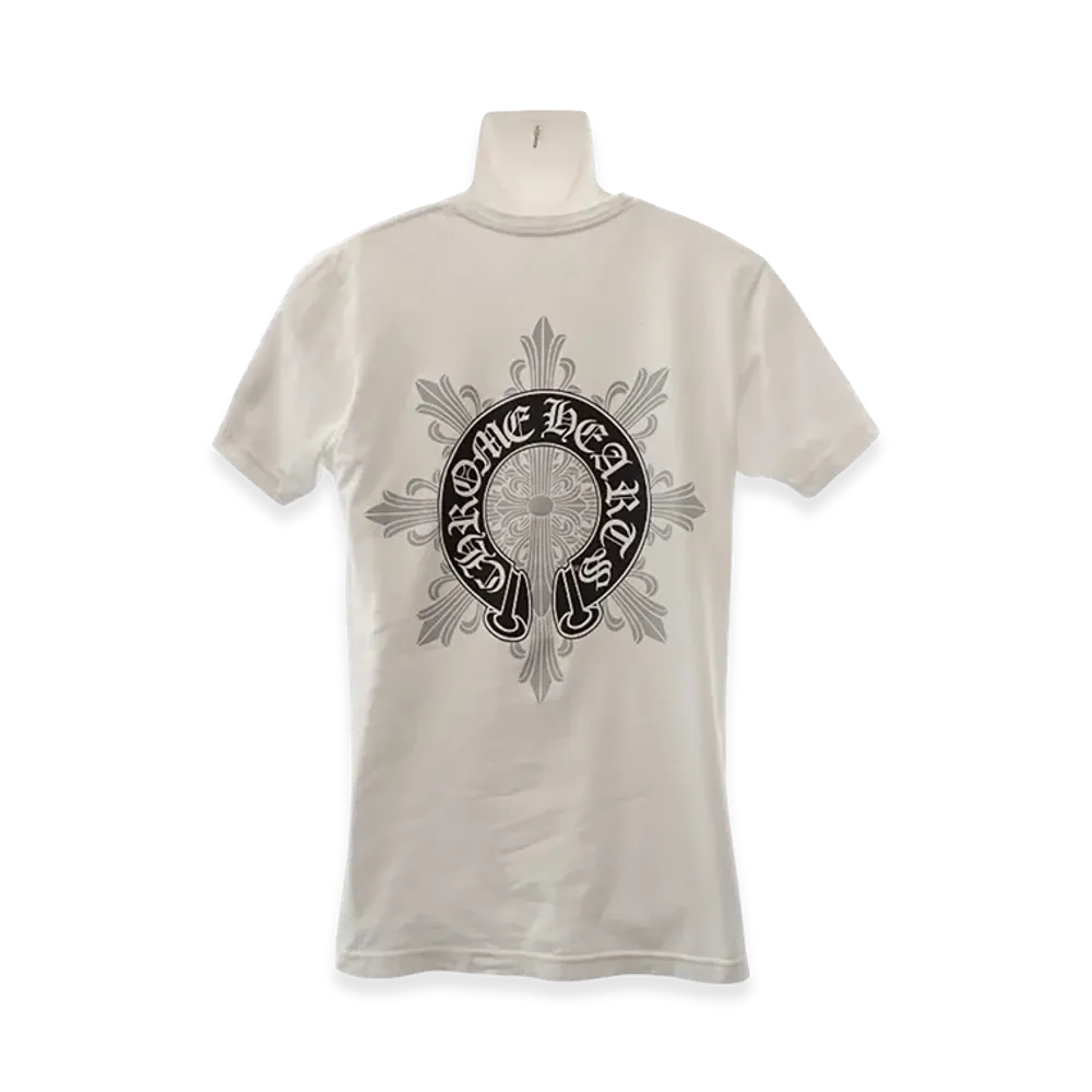 Chrome Hearts Horseshoe Floral Cross Back Print Pocket S/S T-Shirt "White"