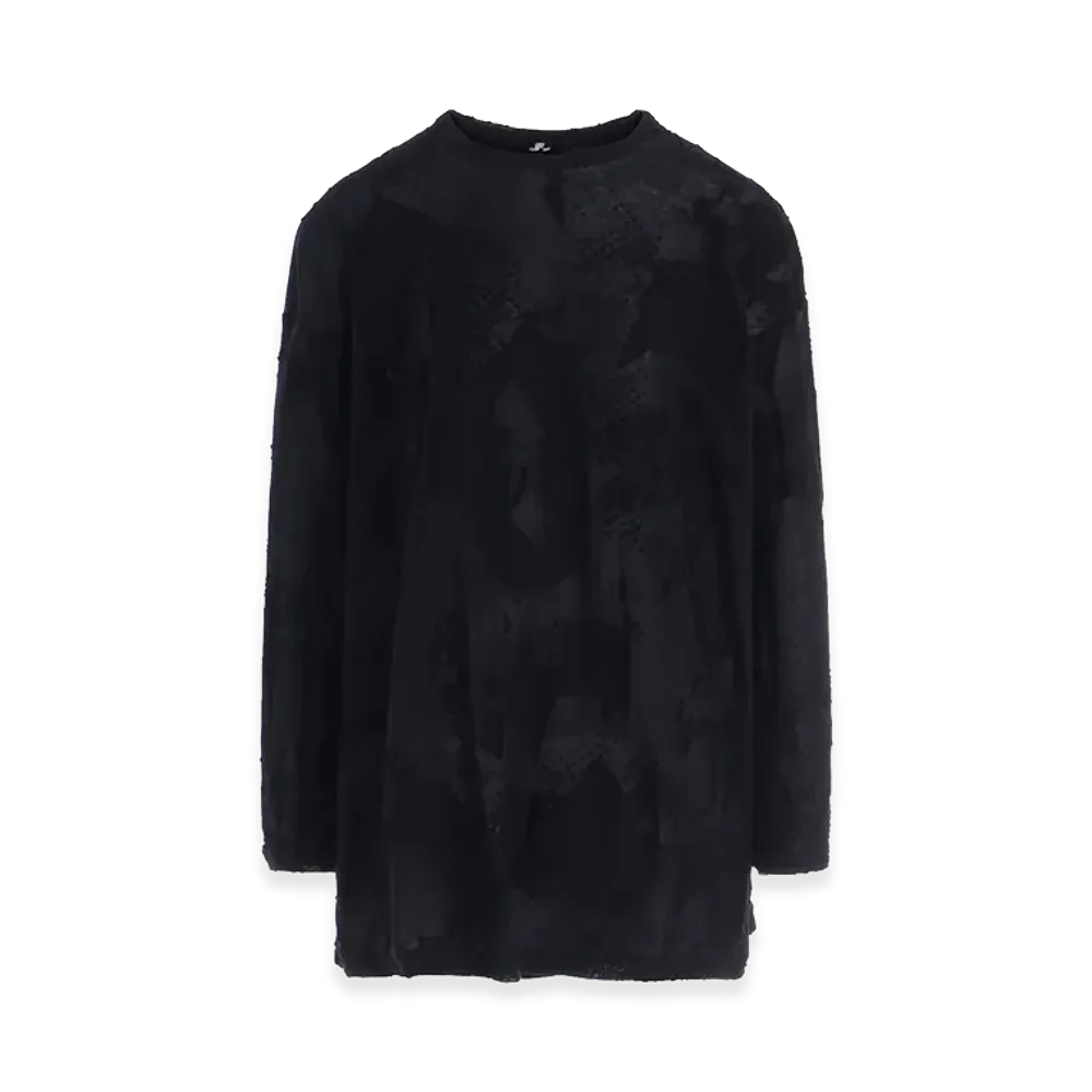 Y's Crush Jacquard Big Long Sleeve Tee "Black"