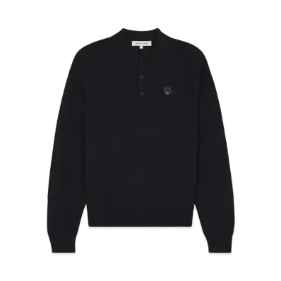 Maison Kitsune Bold Fox Head Patch Polo Jumper "Black"