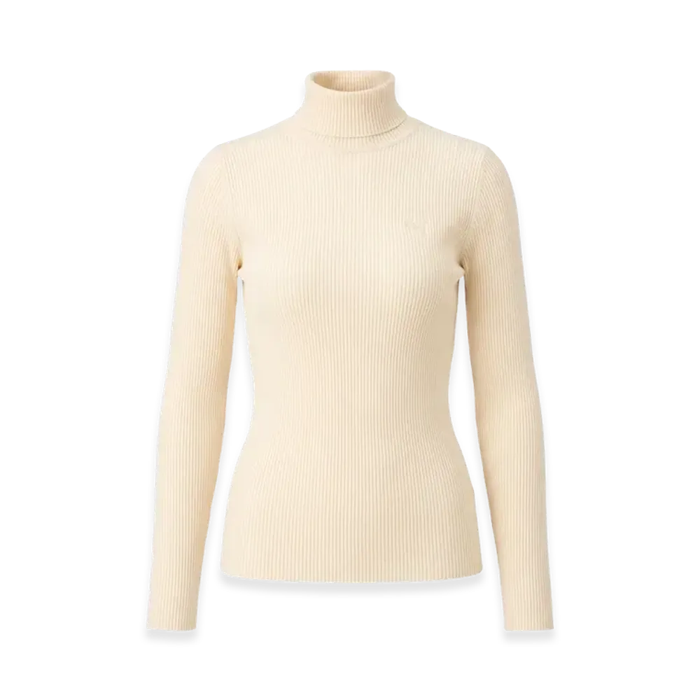 Maison Kitsune Women's Baby Fox Turtleneck Jumper "Ecru"