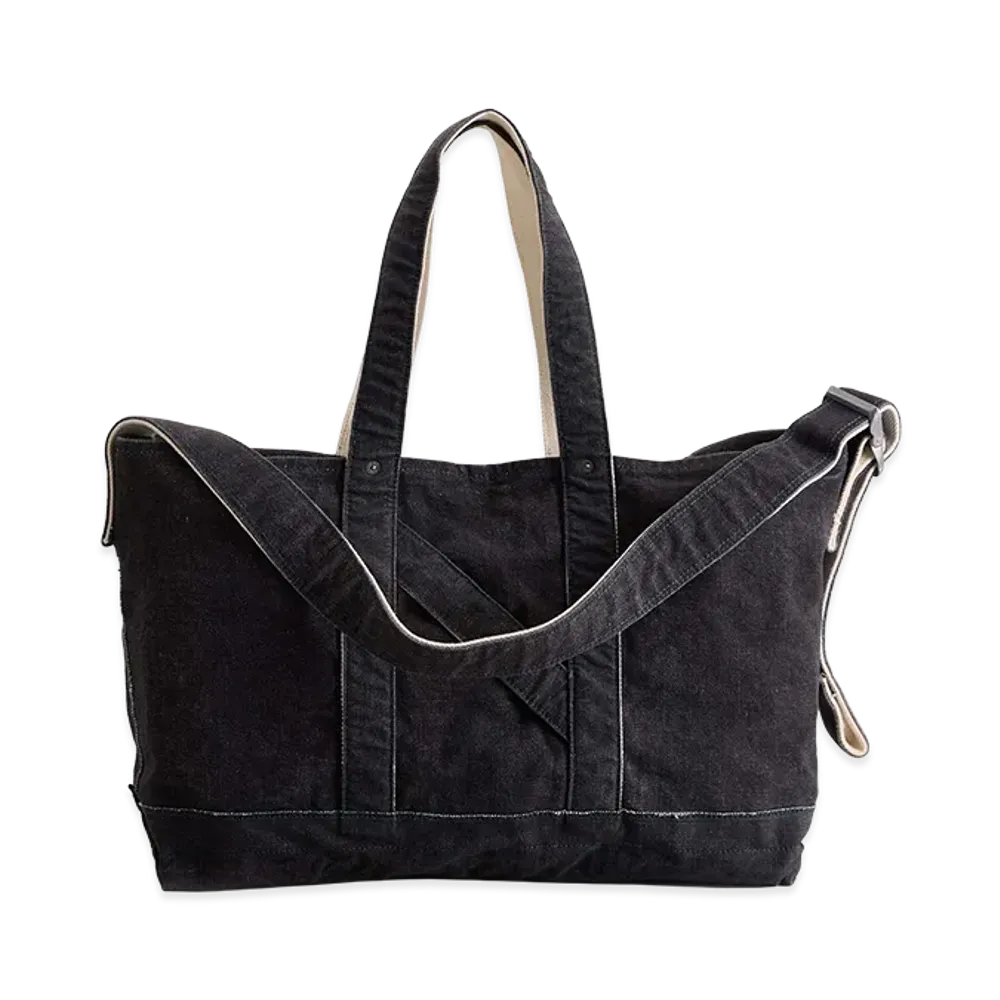 NICENESS N.Lesh Printed Canvas Shoulder Tote Bag "Black"