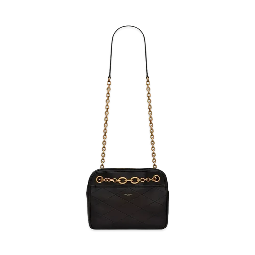 Saint Laurent Le Maillon Small Chain Bag In Quilted Lambskin "Black"