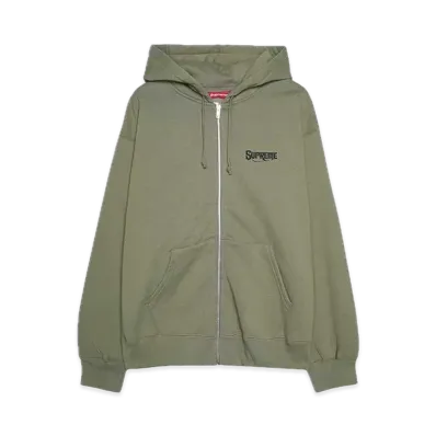 Supreme Mister Cartoon Zip Up Hooded Sweatshirt "Light Olive"