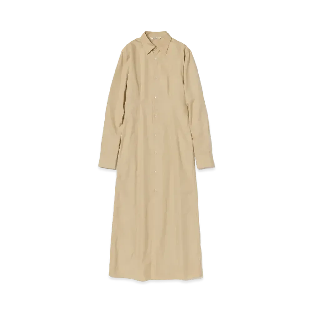 AURALEE High Count Finx Ox Shirt Dress "Beige"