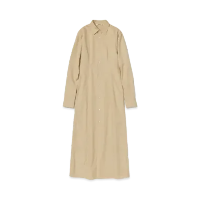 AURALEE High Count Finx Ox Shirt Dress "Beige"
