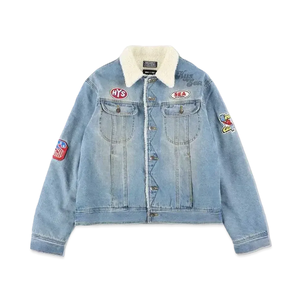 WIND AND SEA x HYSTERIC GLAMOUR Washed Denim Jacket "Washed Blue"