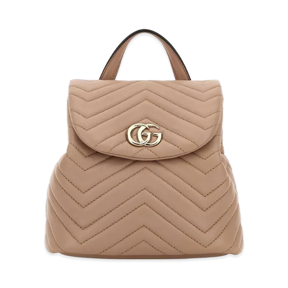 GUCCI Women's Leather Mini GG Marmont Backpack "Pink"