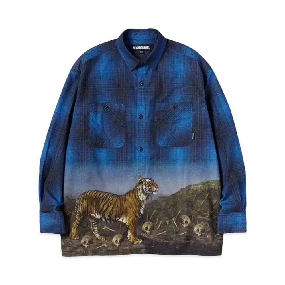 NEIGHBORHOOD Tigerprint VE SH LS . CO "Blue"