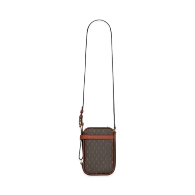 SAINT LAURENT Le Monogramme Crossbody Pouch In Canvas And Smooth Leather "Marron Khaki"