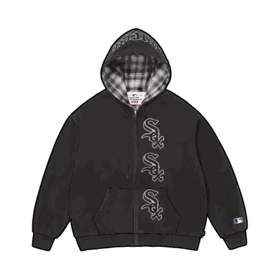 Supreme x Chicago White Sox Zip Up Hooded Sweatshirt "Black"