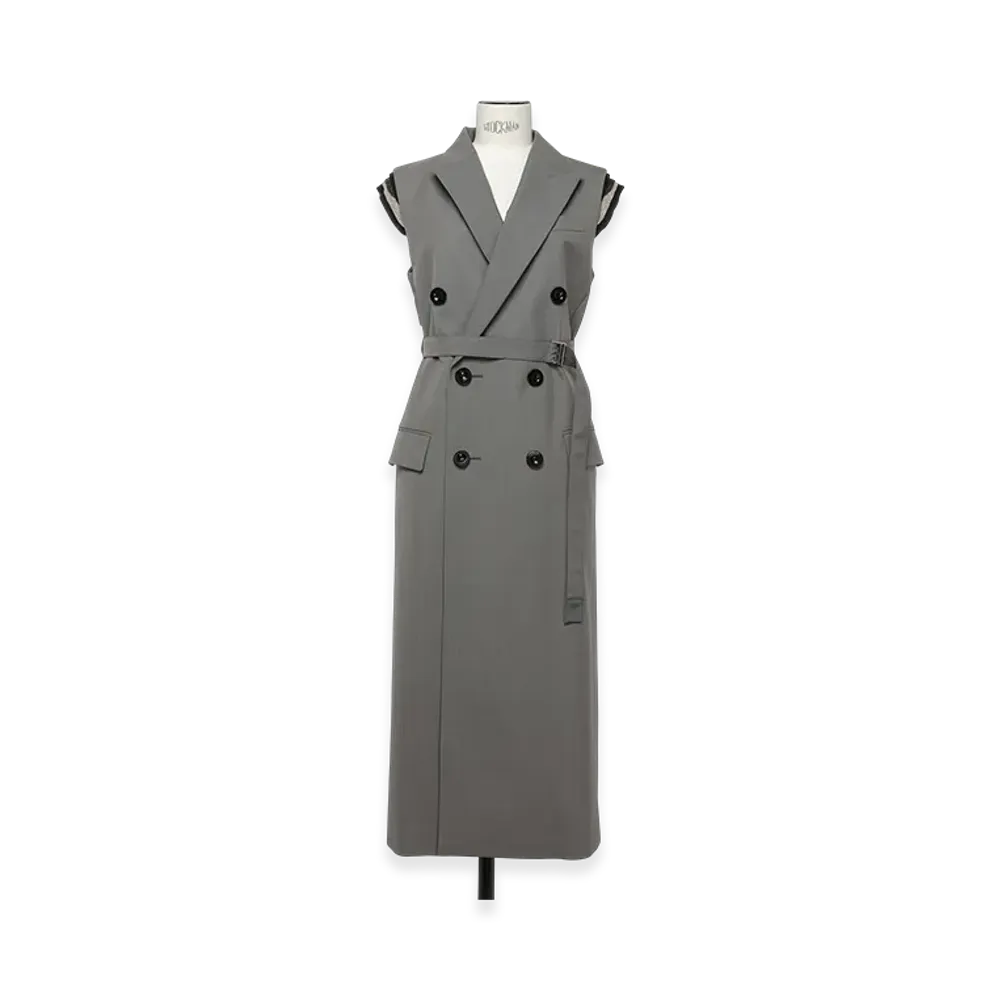 sacai Suiting Long Vest "Taupe"