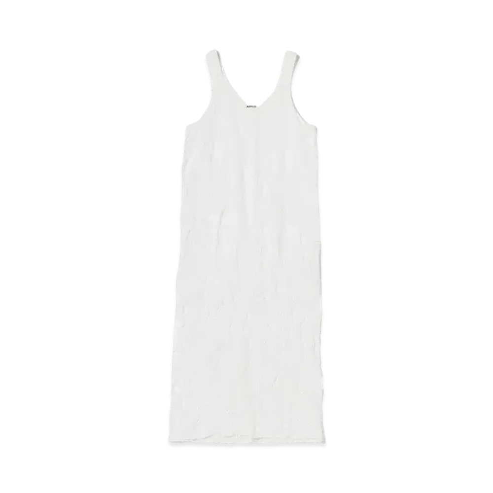 AURALEE Wrinkled Washed Finx Twill Dress "White"