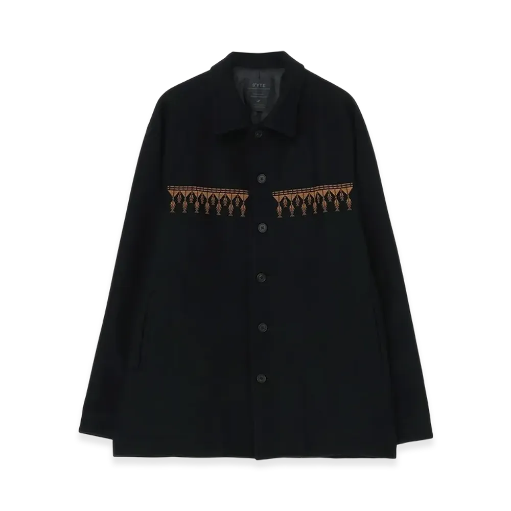 S'YTE Compressed Jersey Ethnic Embroidered Blouson "Black"