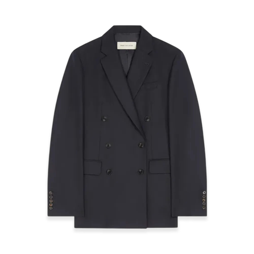 DRIES VAN NOTEN Women's Oversized Wool Blazer "Navy"