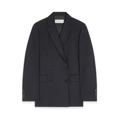 DRIES VAN NOTEN Women's Oversized Wool Blazer "Navy"