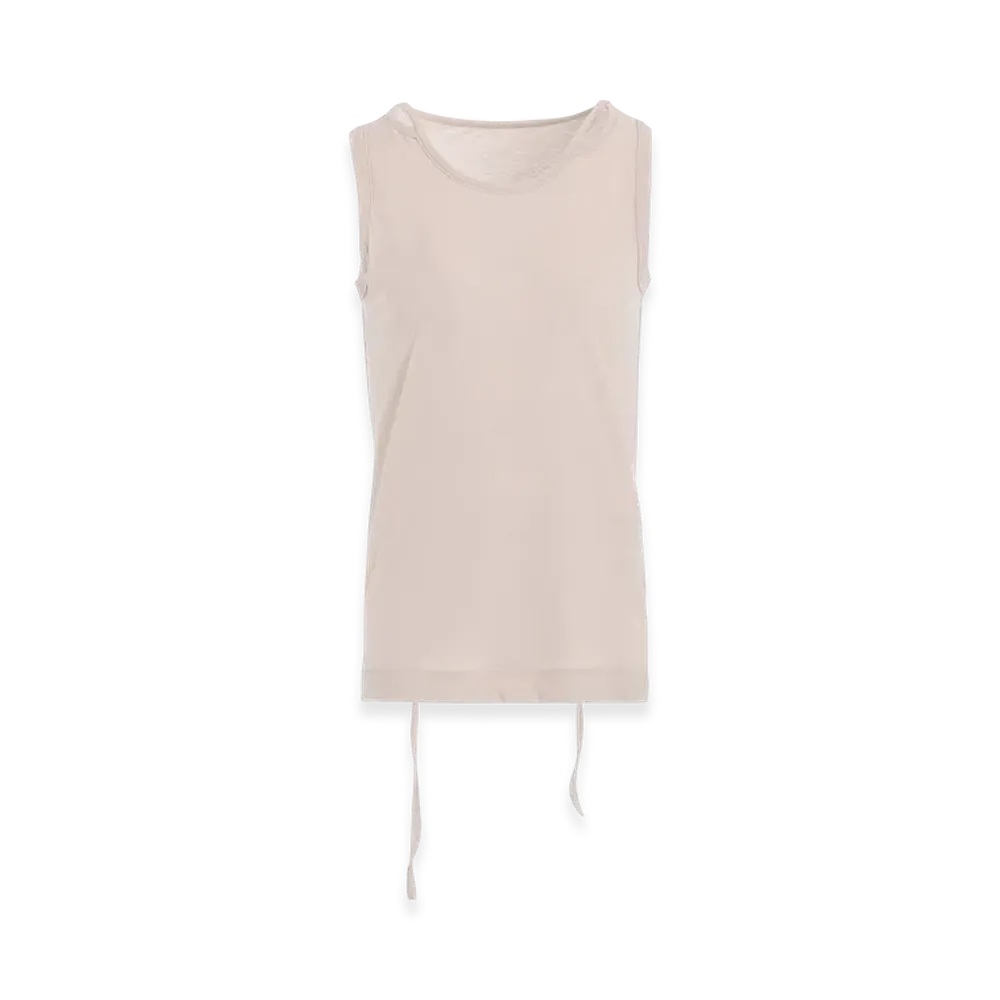 Yohji Yamamoto High Twisted Single Jersey R-Binder Tank Top "Pink Gray"
